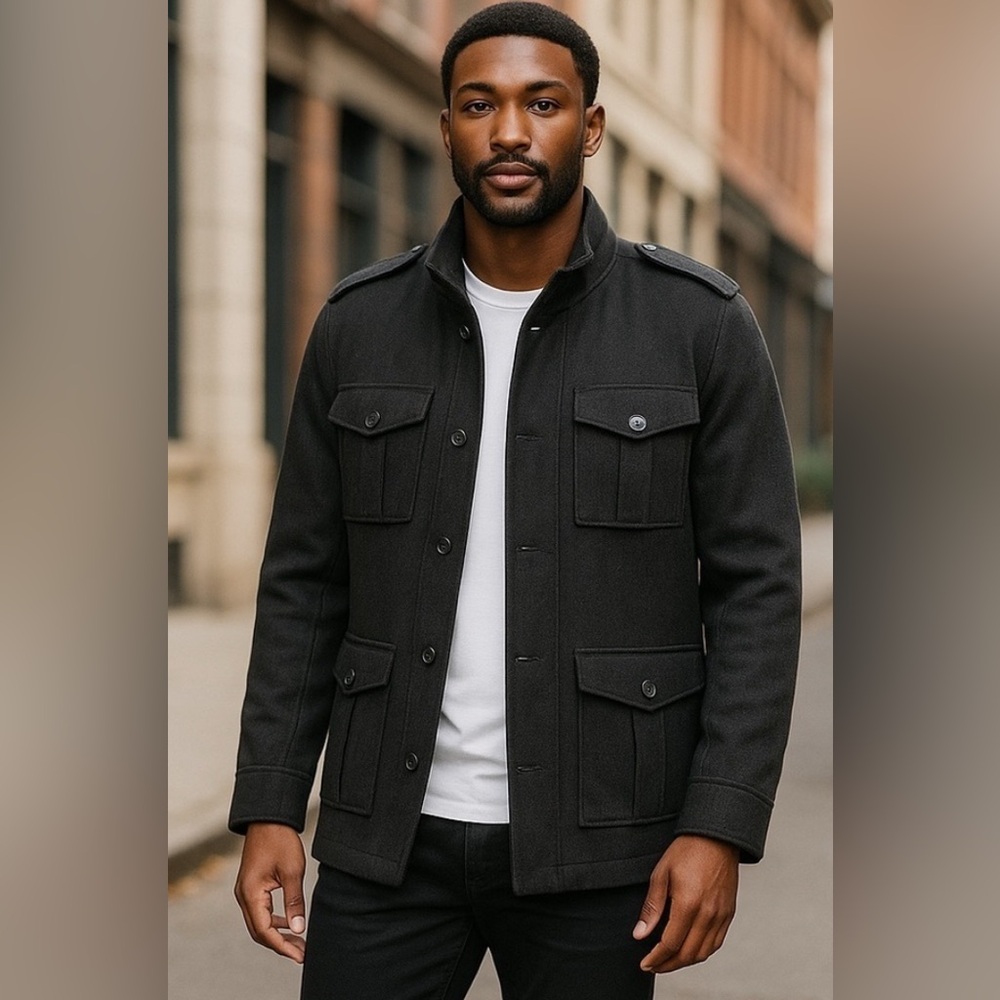 Old Navy Charcoal Utility Jacket - Picture 7 of 7